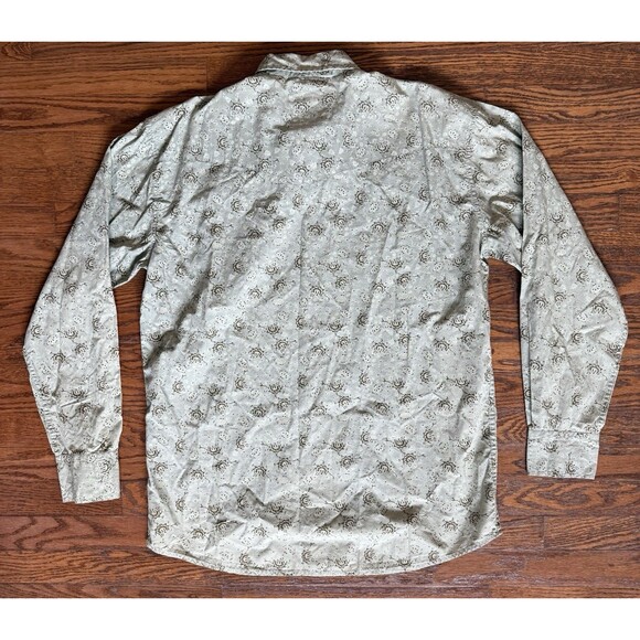 Larry Mahan Western Shirt Diamond Pearl Snap Men XL Paisley Floral Sawtooth - Picture 9 of 12